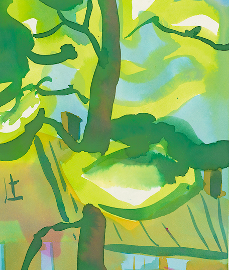 Green and rose. 40x60