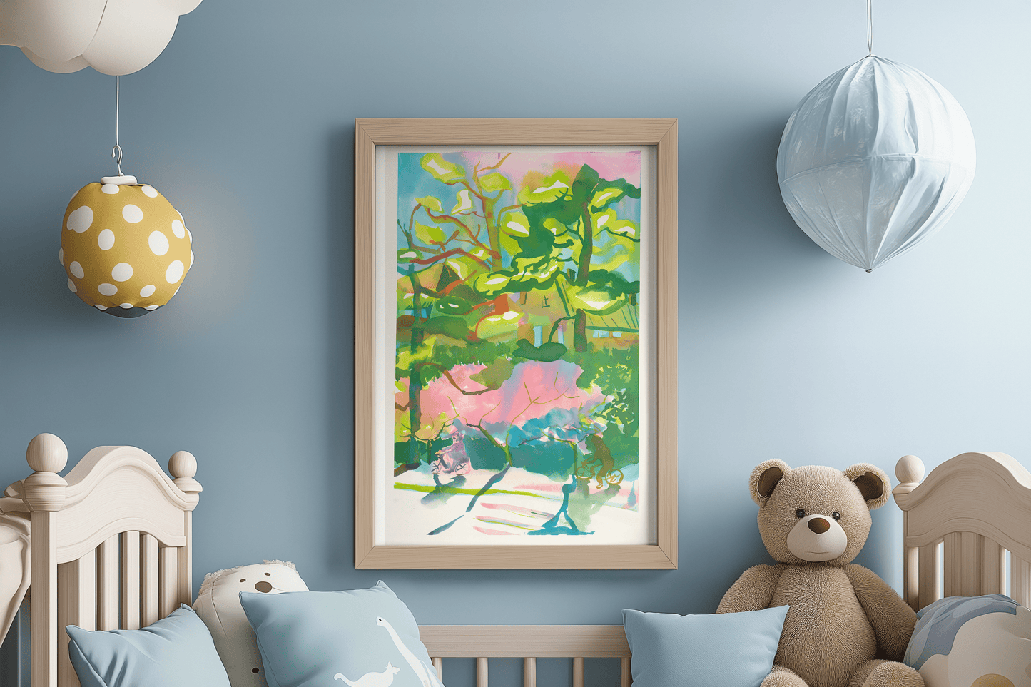 Green and rose. 40x60