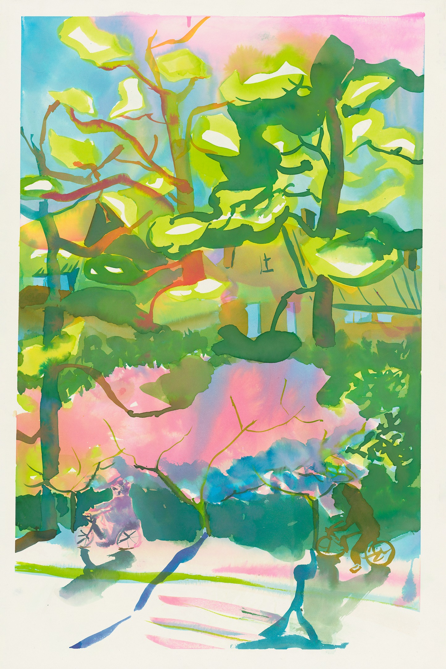 Green and rose. 40x60